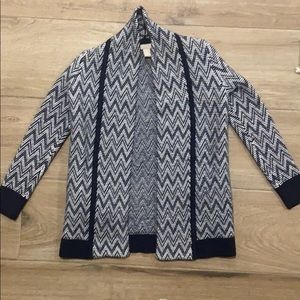 Navy and White Cardigan